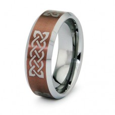 Two Tone Tungsten Carbide Ring w/ Inlay Design